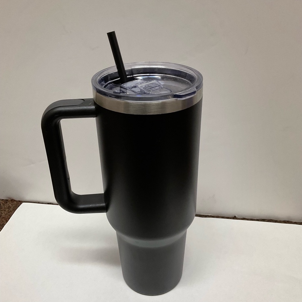 Black Insulated Tumbler with Handle